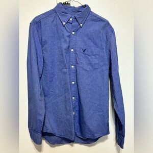 American Eagle Outfitters Blue Casual Button Down Shirt